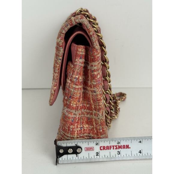 Chanel Classic Medium Multicolor Tweed Double Flap Shoulder Bag B-5 - Picture 15 of 16